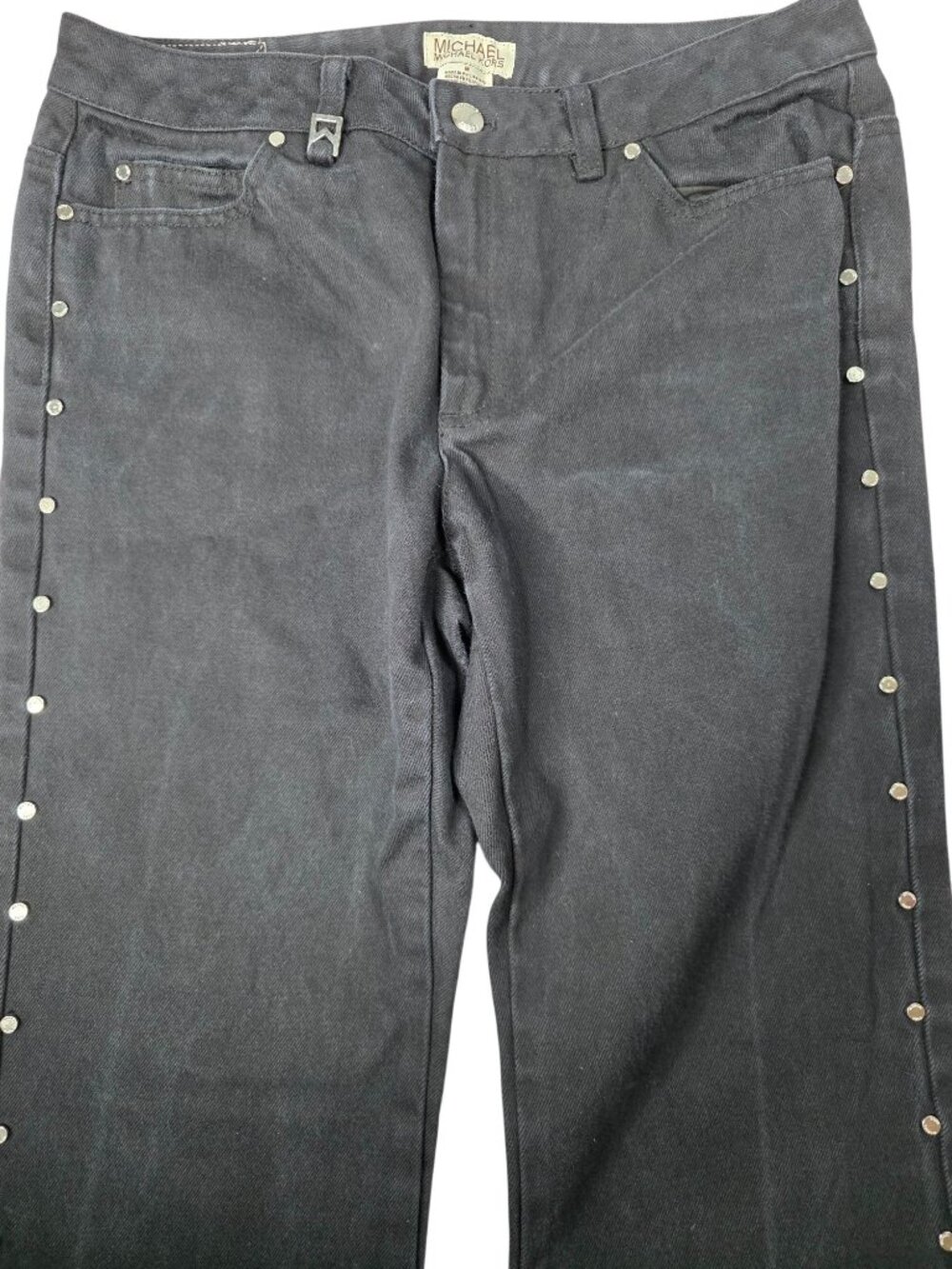 Michael Kors Black Denim Pants With Silver Studs Size 8 Womens